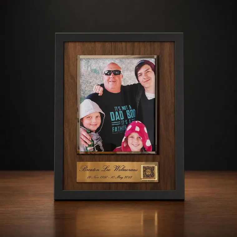 Memorial Photo Frame with Engraved Plaque